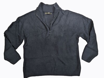 Merokeety Mens Blue Ribbed Half-Zip Knit Sweater XL NWOT | eBay