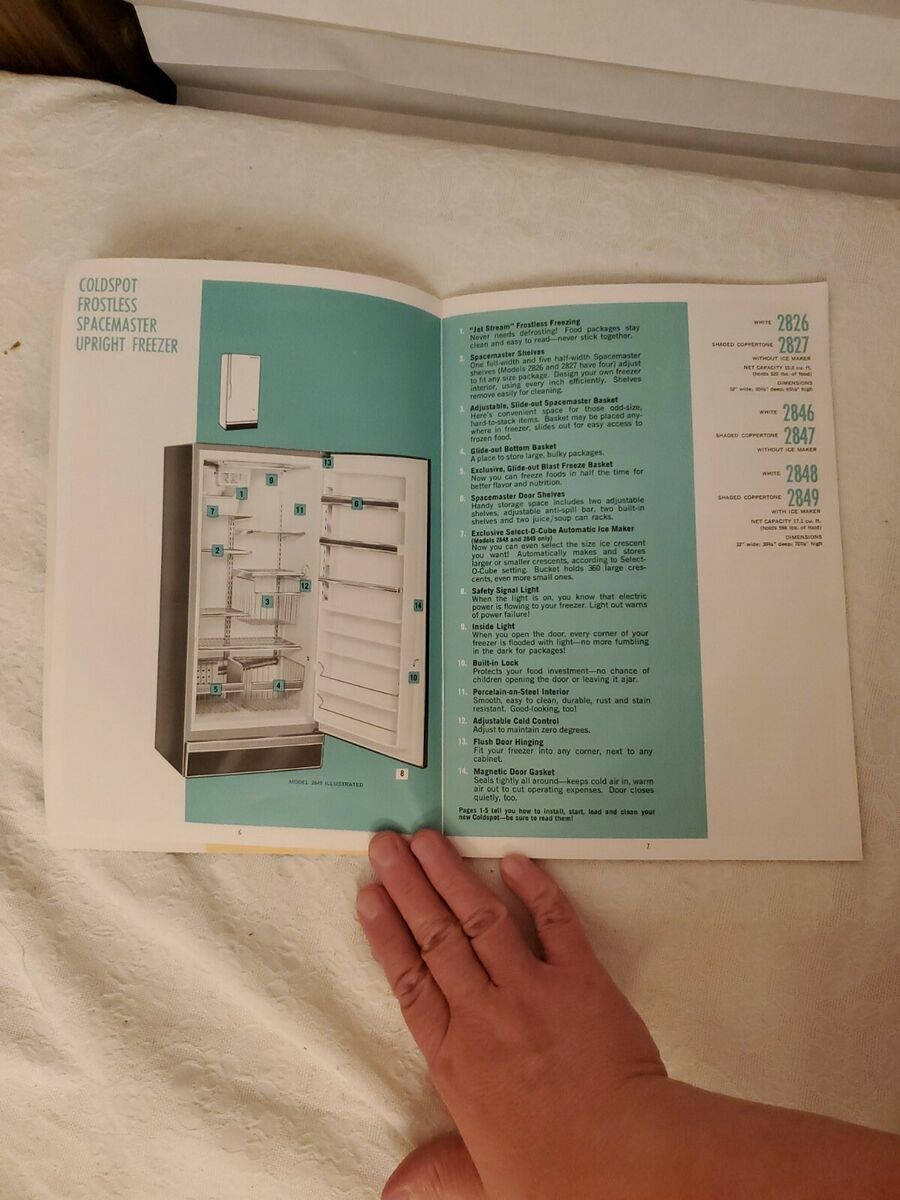 Vintage Sears Coldspot Freezer Owner's Manual Care Operation