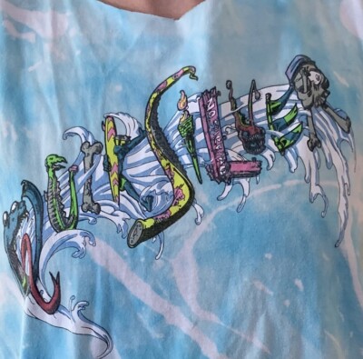 Quiksilver Bleach Tie Dyed Bleach T Shirt Swim Suit Cover Up Women s Size S