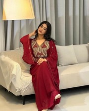 SALE New Moroccan Dubai Kaftan Farasha Abaya Dress Very Fancy Long Gown Ms 603