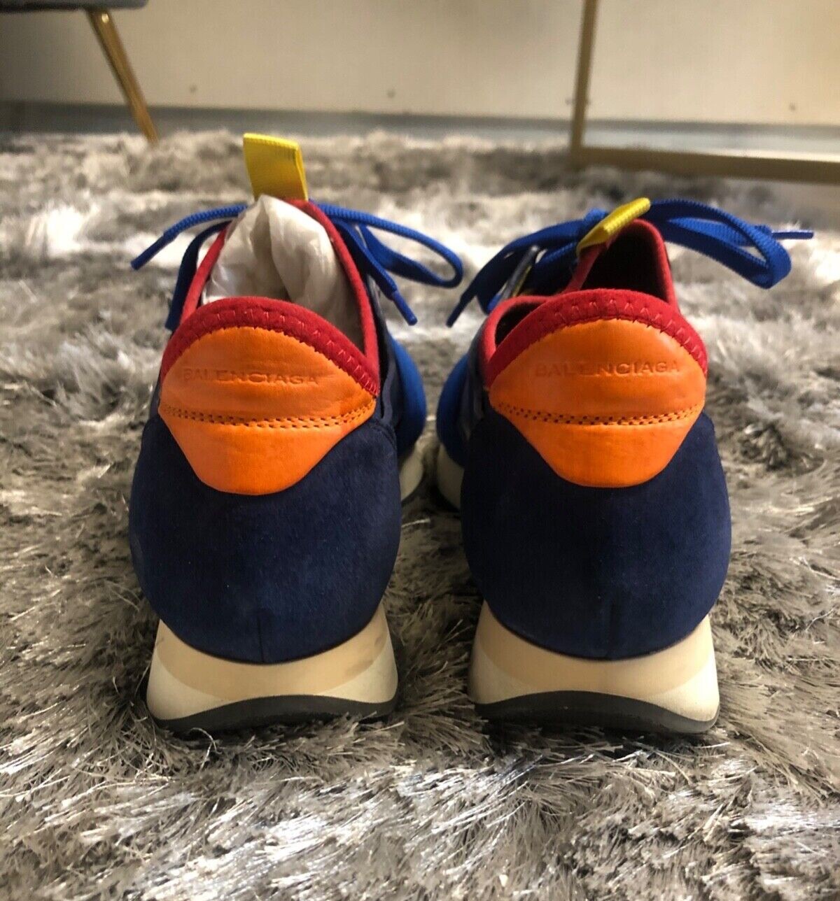 Balenciaga Multicolor Leather and Mesh Race Runner Sneakers | Size US 7 | IT 37 image 5
