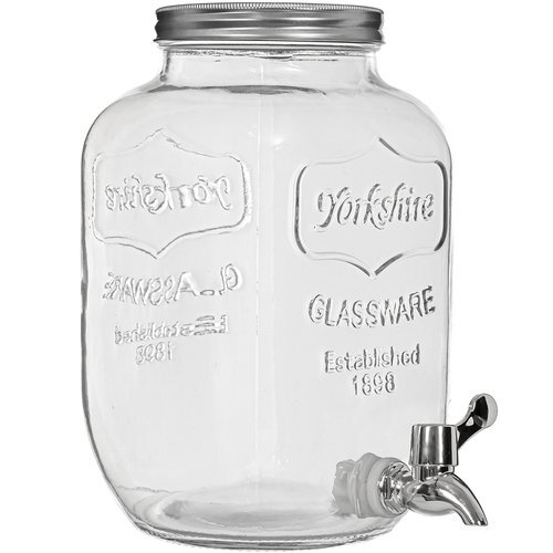 Lemonade Glass Jar 4L with Tap Beverage Dispenser Jug Tinctures