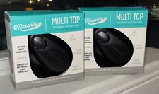 (2) Black Masontops Multi-Top - Wide Mouth Mason Reusable Flip Cap Lids