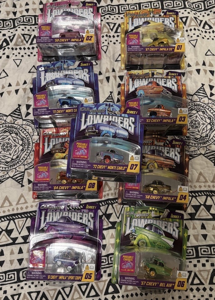 CarTuned Lowriders Series 1 Complete Set of 9 Chase Red Bottom Chevy ...
