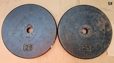 Vintage Standard 25Lb Pancake Plates Canada barbell weights Blank Rare