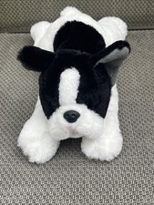 FAO Schwarz Adopt A Pet Black White French Bulldog Plush Stuffed Animal Toy
