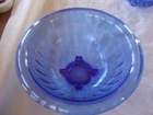 Vintage Hazel-Atlas COBALT BUE Depression Glass Ribbed Small Mixing Bowl