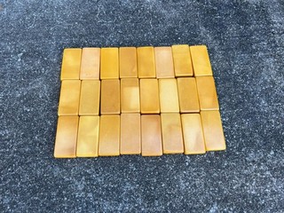 24 Bakelite 50mmx25mmx9mm Blank Game Tiles 355g