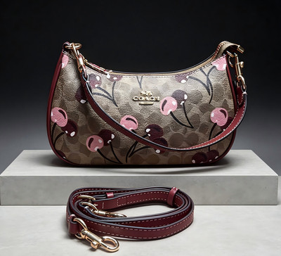 Coach Women's Classic Teri Cherry Canvas Monogram Shoulder/Crossbody Bag New