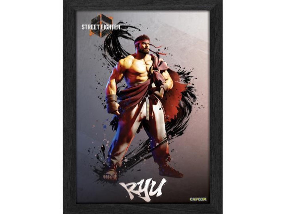 Pixel Frames Street Fighter 6 Ryu tableau relief deco chambre joueur console