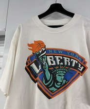 Vintage New York Liberty Shirt Mens XL White WNBA Basketball 90s Y2K NYC