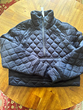 lululemon Women's Quilted 1/2 Zip Pullover Sweatshirt Black XS/S