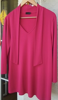 Shirt/ Bluse mit Schluppe von Sa.Hara, Gr. XL, 3/4 Arm, pink, wie neu