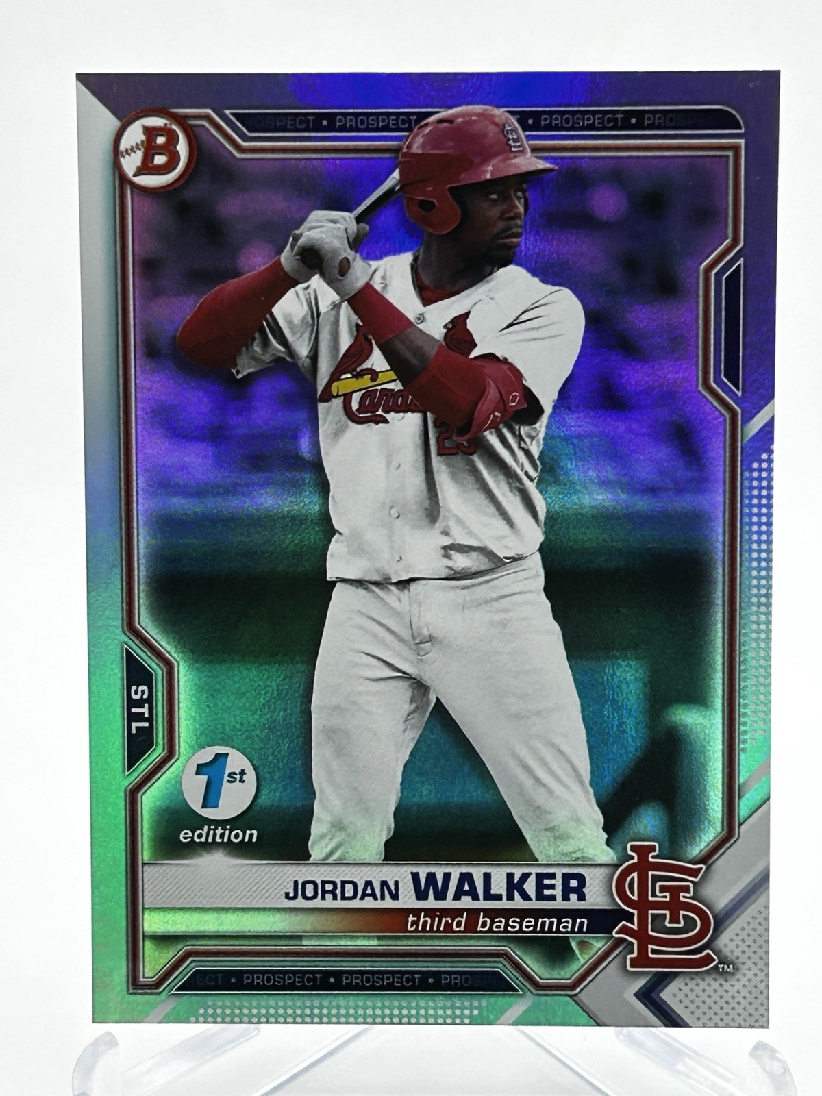 2021 Bowman 1st Edition Jordan Walker Sky Blue Foil #BD-187 Cardinals