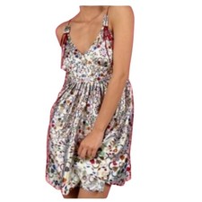 LaROK 94% Silk Multicolor Print Dress Small