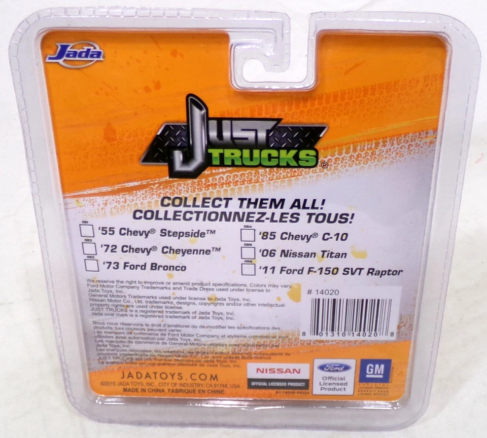 2015 Jada Just Camion Onda 10 1973 Ford BRONCO 1:64 Scala Veicolo Nuovo Sealed - Immagine 2 di 2