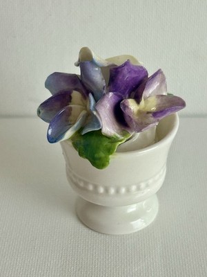 Vintage Fine Bone China Flowers In Pot Crown STAFFORDSHIRE England