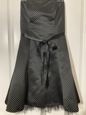 Jessica McClintock Gunne Sax Dress Size 7 Strapless Short Polka Dot Tulle Formal