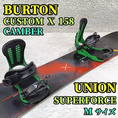 BURTON CUSTOM X 158 × UNION superforce M Snowboard binding set BURTON CUSTOM X 158 CAMBER UNION superforce