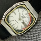 VINTAGE SEIKO 5 AUTOMATIC 7019A JAPAN MENS WHITE COLOR DIAL WATCH a2945-U