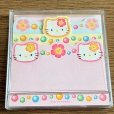 Hello Kitty Notepad 40 Sheets 90s Heisei Retro Kitty-chan Memo Pad Hibiscus
