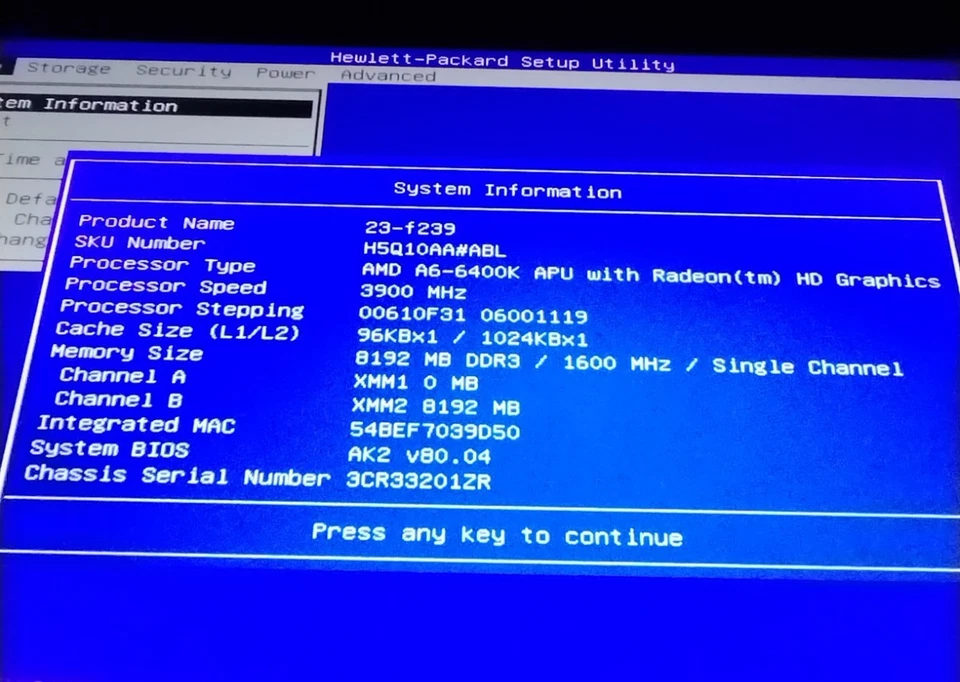 HP Pavilion 23-f239 23" TouchSmart AIO AMD A6-6400K Radeon 8GB RAM 1TB HDD W11H - Image 2 of 4