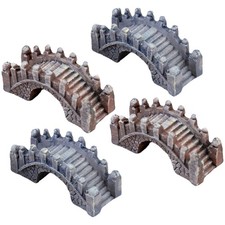 4 Pcs Palace Style Ornaments Miniature Fairy Garden Bridges Decor