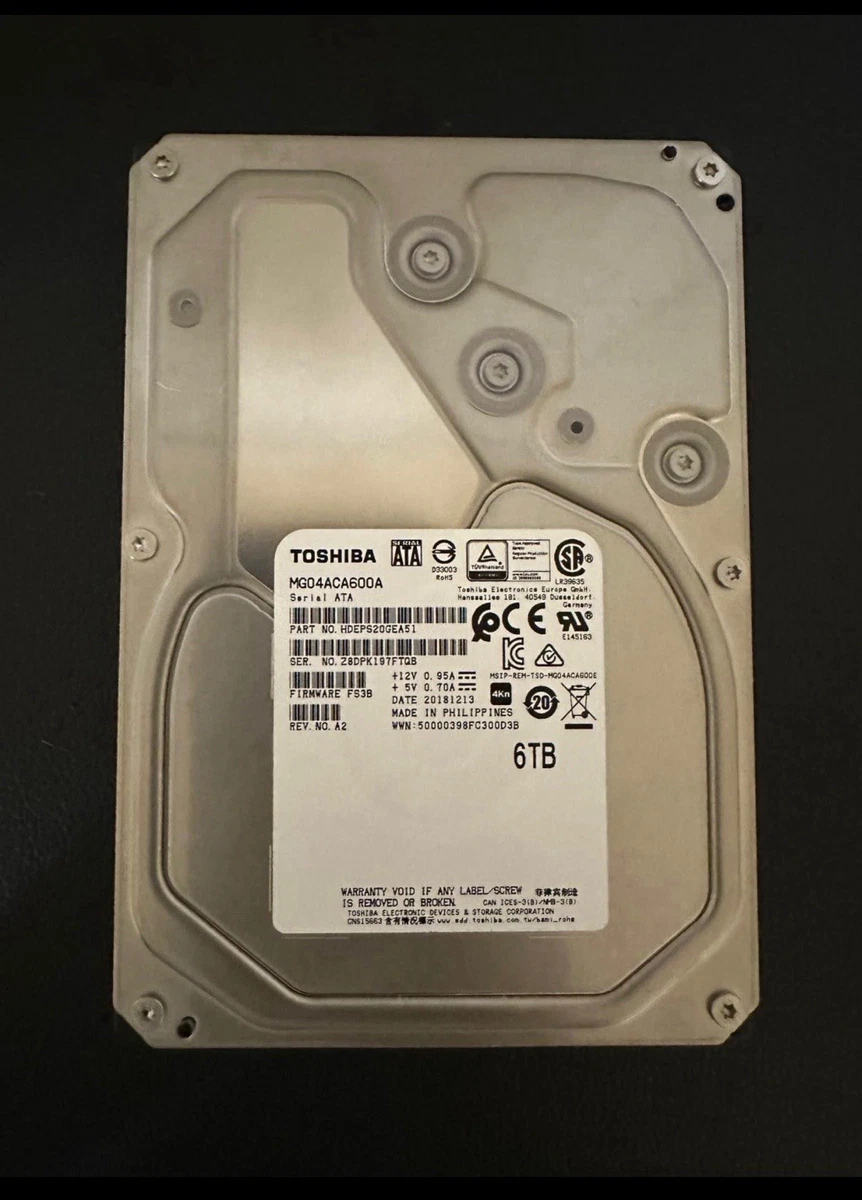Toshiba 3.5 in Form Factor Internal Hard Disk Drives 6 TB Storage