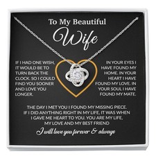 To My Wife Necklace, Christmas Gifts For Women, Anniversary Gift For Wife