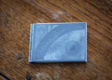 Vintage - Silver Tone Metal Postage Stamp Case - Fold Out Holder Stamp Book