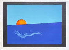 Franco ANGELI  sole a Occidente? 1975 litografia originale firmata numerata 1/80