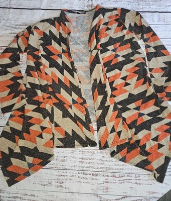 Heimish USA Womens Open Front Cardigan Jacket Aztec Southwest Pattern No Size...