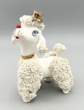 Vtg Thames White Spaghetti Poodle Figurine Top Hat Clown Nose Rhinestone Eyes