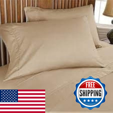 Plushy Comfort Luxury Queen Sleeper Sofa Bed Sheet Set Color Taupe Solid 100