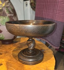 Vintage Oak Barleytwist Stem Pedestal Fruit Bowl