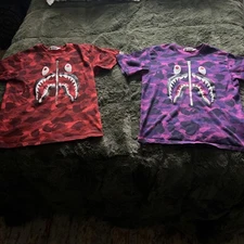 Authentic A bathing ape T-shirts Lot Of 2 Sz L Clean!!!