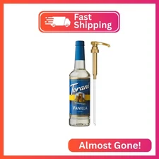 Torani Sugar Free Coffee Syrup, Vanilla Flavored Syrup for Drinks, Zero Calorie,