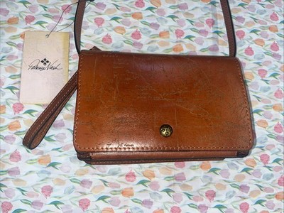 Patricia Nash Leather Crossbody Purse Francia Small Tan Map Print NWT