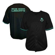 Men's Fanatics Black New York Liberty Big & Tall Full-Button Fashion Jersey
