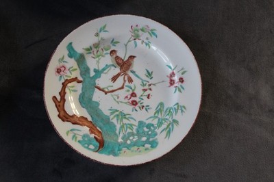 6 antike Kuchenteller Vogelmotiv,  5 x Thierry & Breul, 1 x Minton  Ø 19,3cm