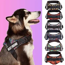 Dog Harness Highlighted Reflective Adjustable Control Vest with Handle Oxford