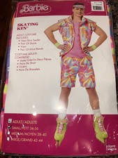 Barbie The Movie Skating Ken NEW Halloween Costume Size Small Adult 34 - 36