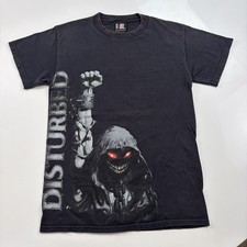 Vintage 90s Disturbed Smile Face Rock Giant Tag Band T-Shirt Size Medium
