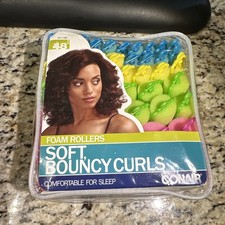 Conair Foam Hair Rollers Soft Bouncy Curls Comfortable For Sleep Neon 48 Ct