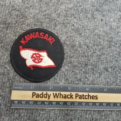 Vintage Kawasaki Patch Flag Motorcycle Biker 70s 80s