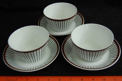 6pc. Spisa Ribb MCM Snack/Nut Bowl/Cups & Saucers Gustavsberg Sweden Sig L