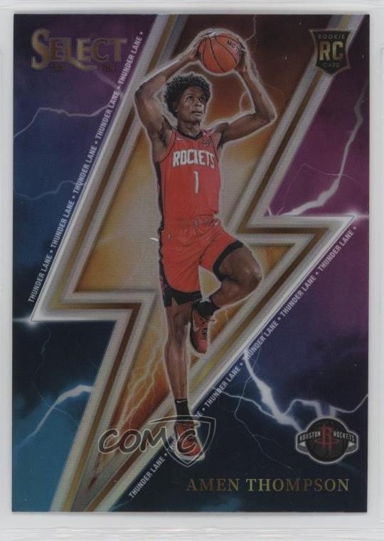 2023-24 Panini Select Thunder Lane Silver Prizm Amen Thompson #13 Rookie RC 13hz