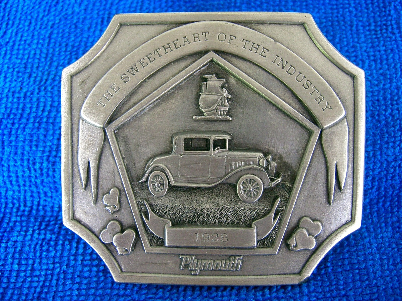 Dodge Plymouth Chrysler Desoto Mopar pewter belt buckles Wamego Kansas