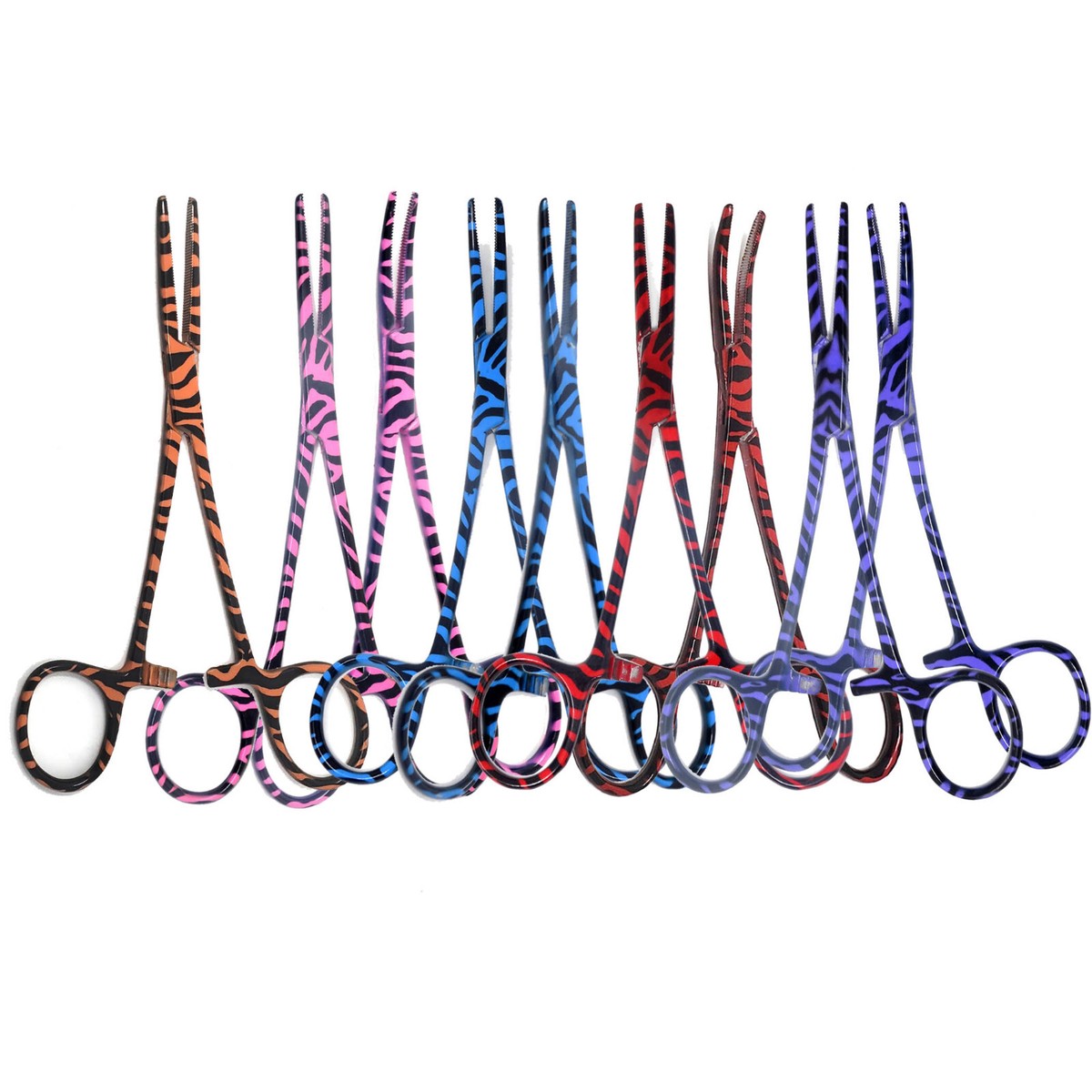 9x Fishing Hemostats Locking Forceps Pliers Clamps Hook Remover STR CRV  Jaws