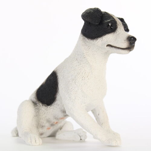 Jack Russell Terrier Figurine Hand Painted Collectible Statue Black Smooth - Afbeelding 1 van 1